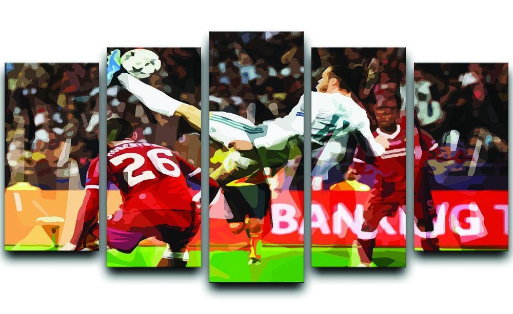 Gareth Bale Overhead Kick 5 Split Panel Canvas  - Canvas Art Rocks - 1