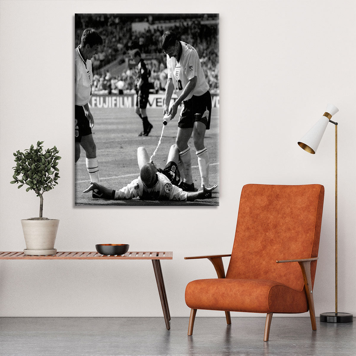 Gazza celebrates Euro 96 qualifiers Canvas Print or Poster - Canvas Art Rocks - 6