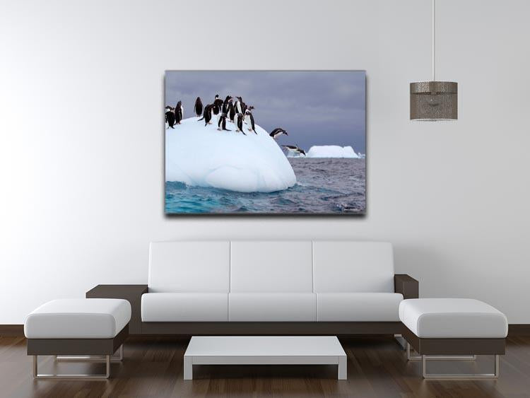 Gentoo penguin jumping into water Canvas Print or Poster - Canvas Art Rocks - 4