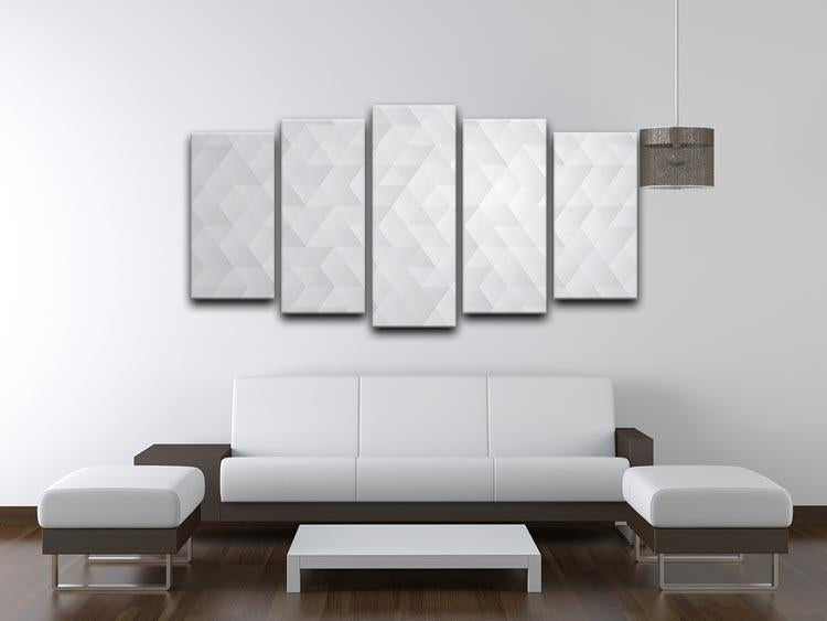 Geometric style abstract grey 5 Split Panel Canvas  - Canvas Art Rocks - 3