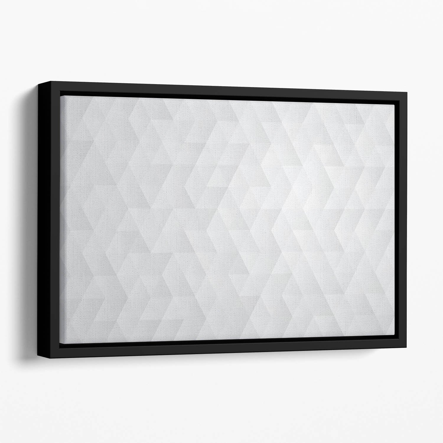 Geometric style abstract grey Floating Framed Canvas