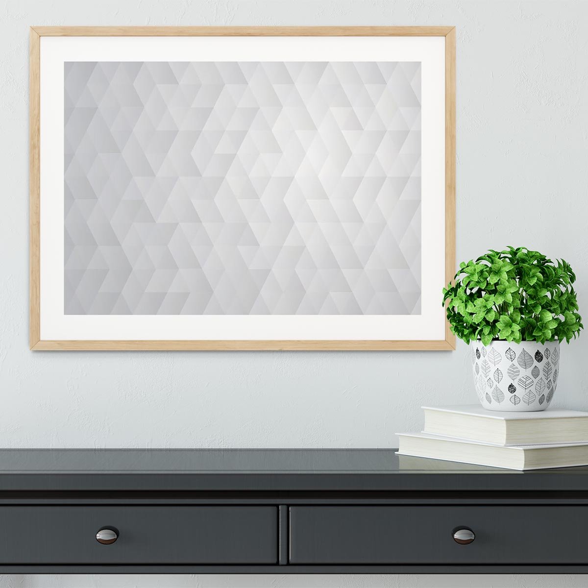 Geometric style abstract grey Framed Print - Canvas Art Rocks - 3