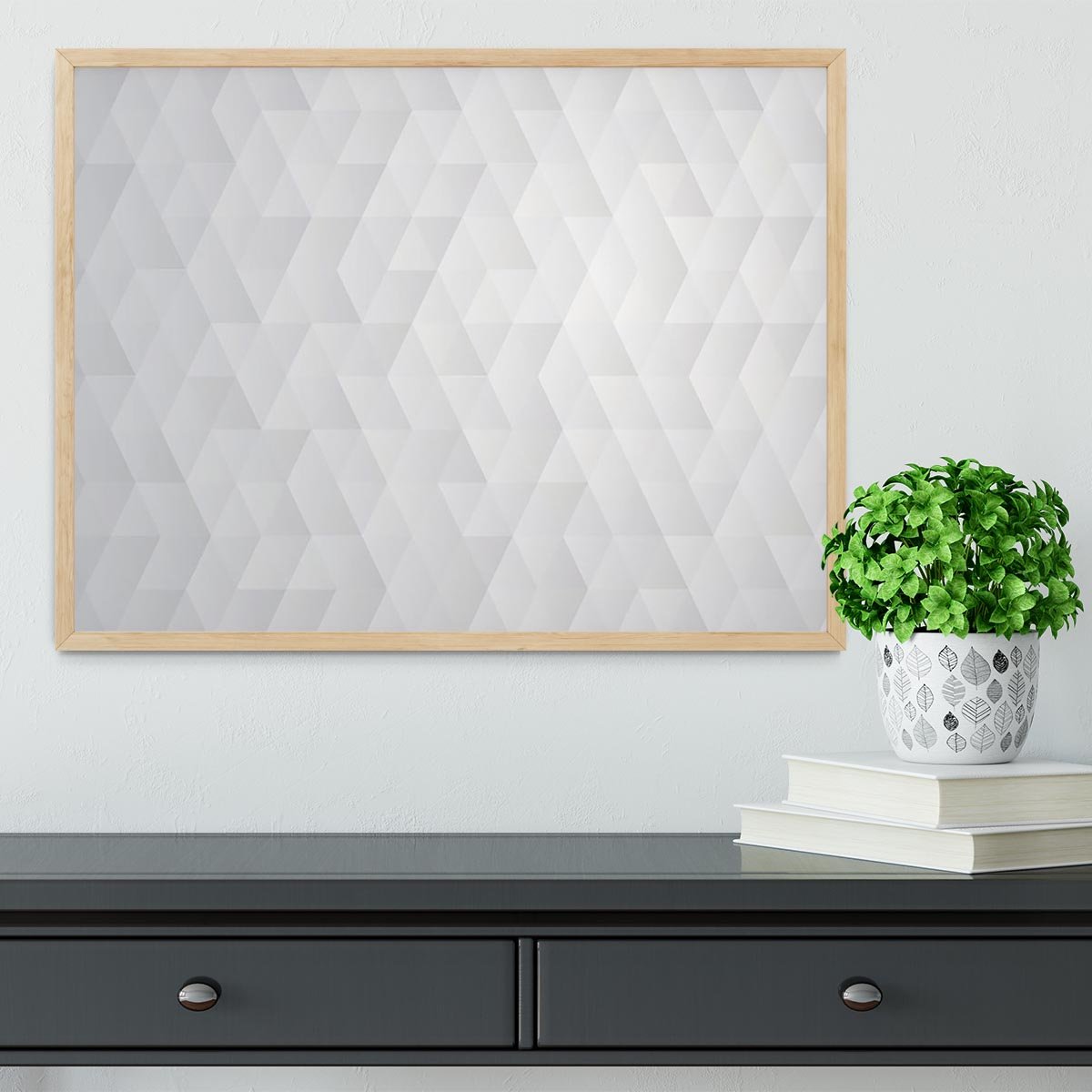 Geometric style abstract grey Framed Print - Canvas Art Rocks - 4