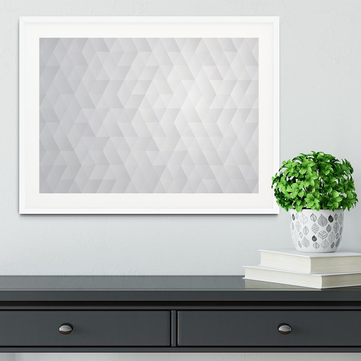 Geometric style abstract grey Framed Print - Canvas Art Rocks - 5