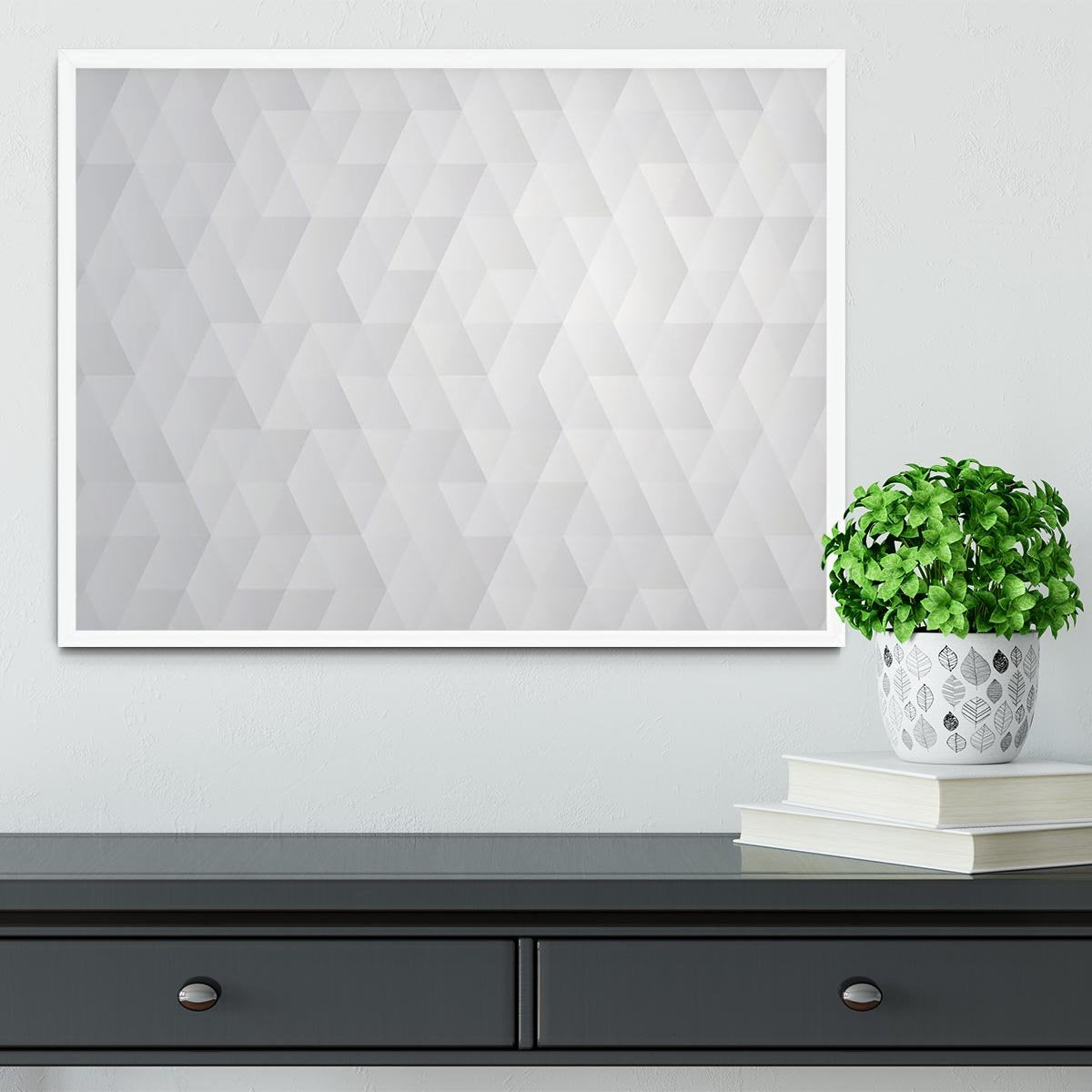 Geometric style abstract grey Framed Print - Canvas Art Rocks -6