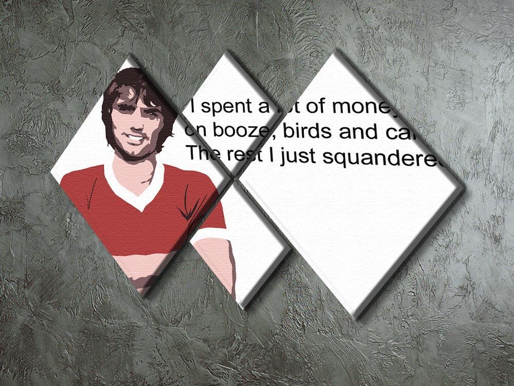 George Best Booze Birds and Cars 4 Square Multi Panel Canvas - Canvas Art Rocks - 2