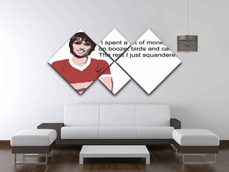 George Best Booze Birds and Cars 4 Square Multi Panel Canvas - Canvas Art Rocks - 3