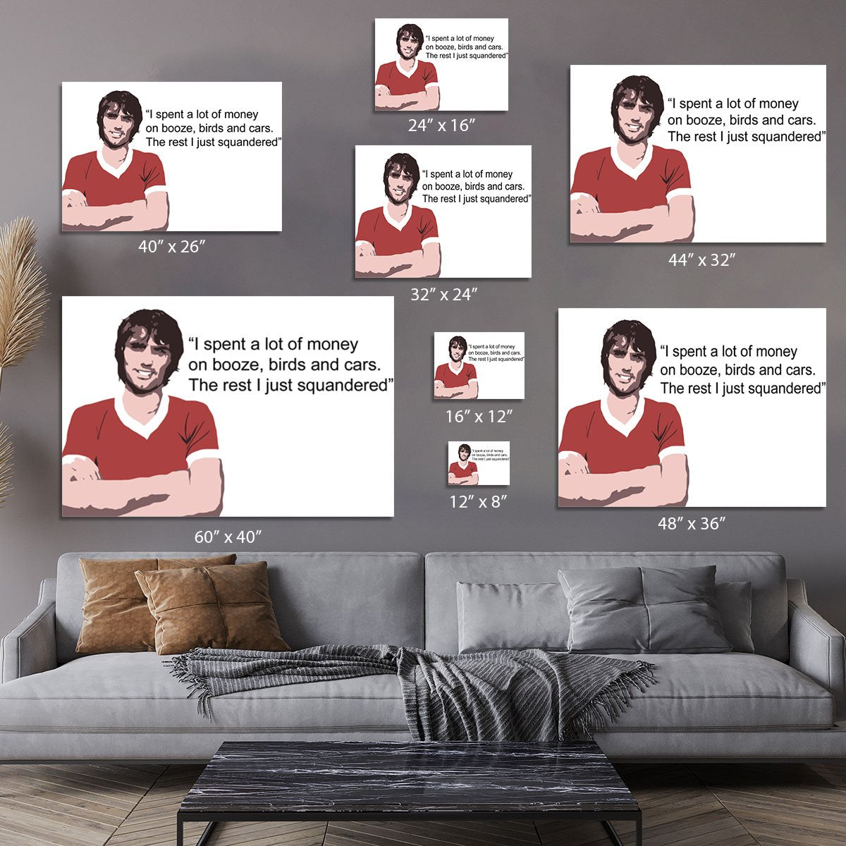 George Best Booze Birds and Cars Canvas Print or Poster
