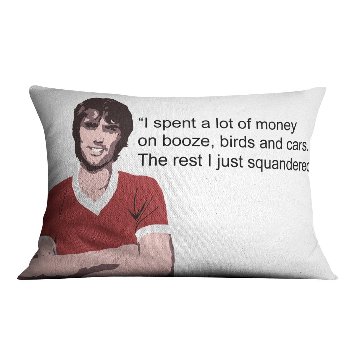 George Best Booze Birds and Cars Cushion