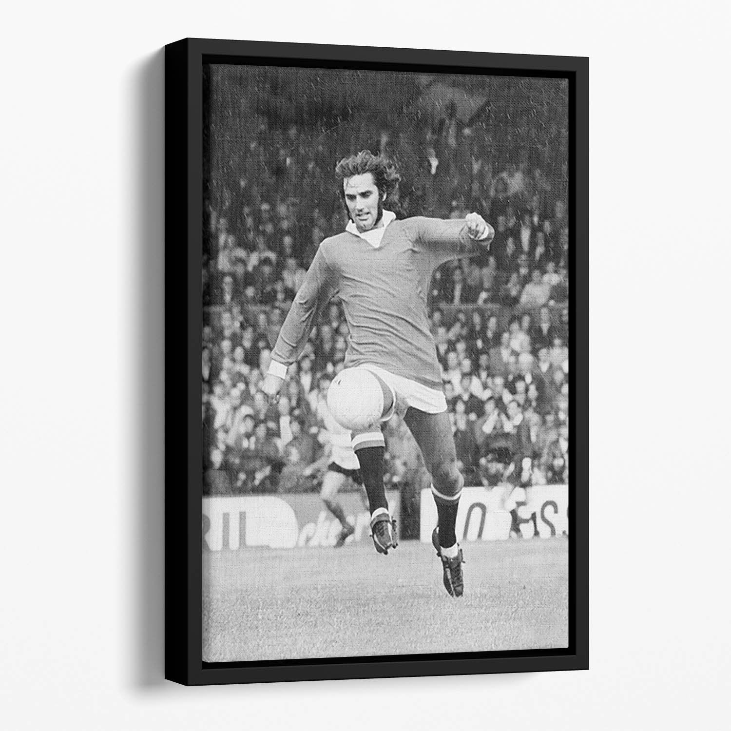 George Best Manchester United in 1971 Floating Framed Canvas