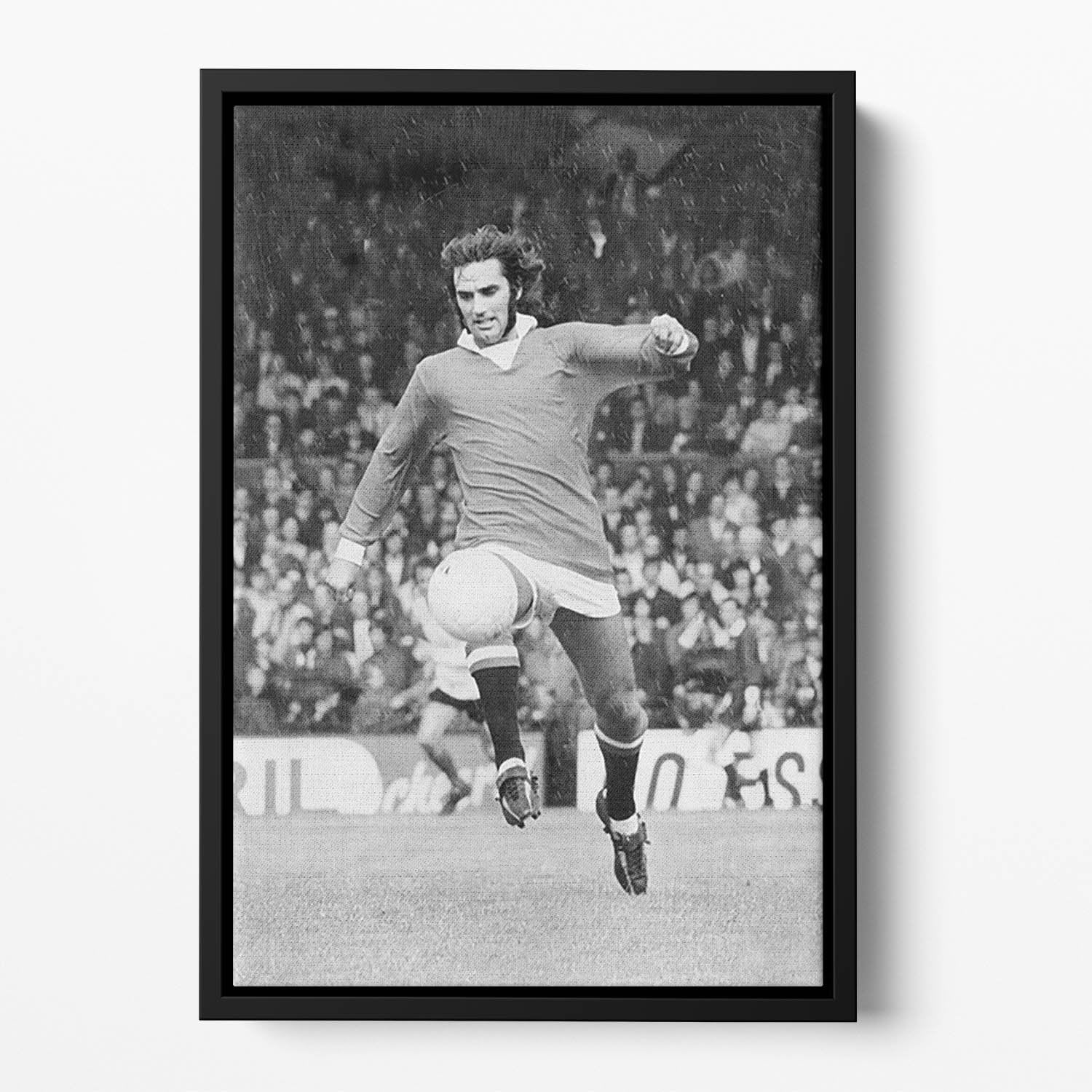 George Best Manchester United in 1971 Floating Framed Canvas