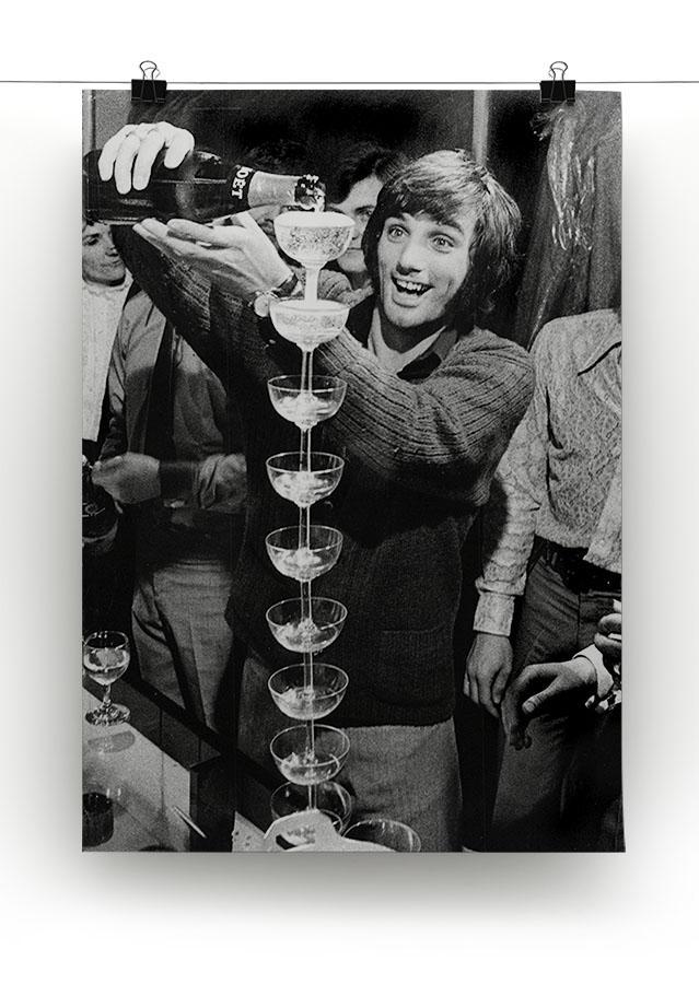 George Best pouring champagne Canvas Print or Poster - Canvas Art Rocks - 2