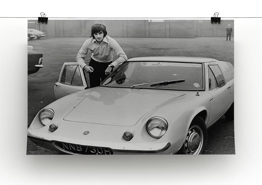 George Best with his Lotus Europa Canvas Print or Poster - Canvas Art Rocks - 2
