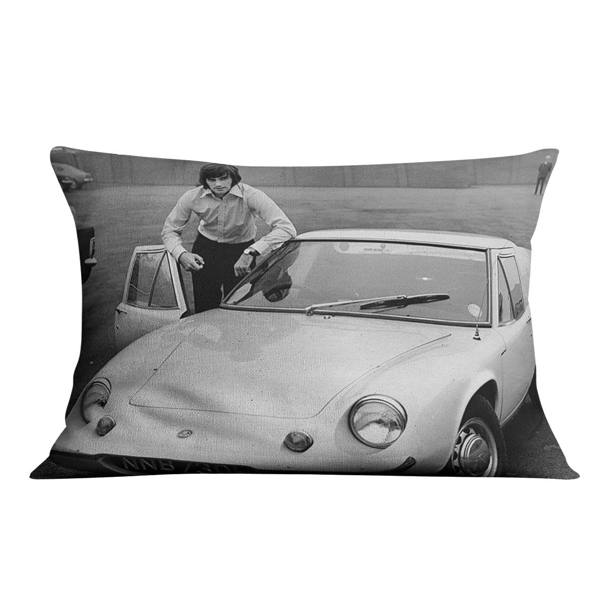 George Best with his Lotus Europa Cushion