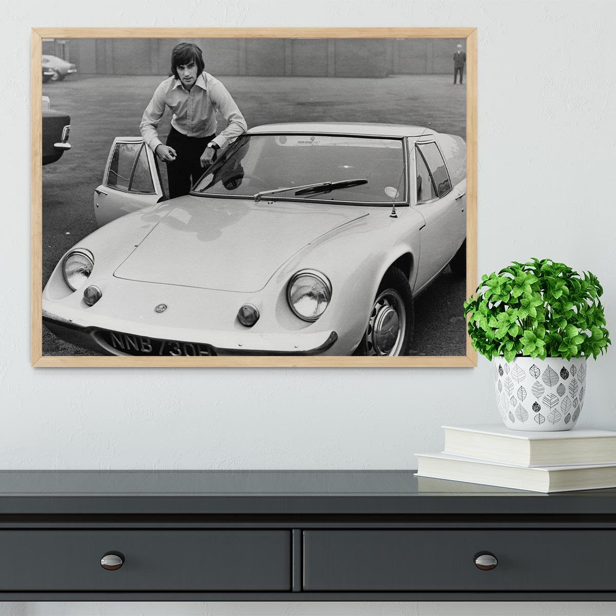 George Best with his Lotus Europa Framed Print - Canvas Art Rocks - 4