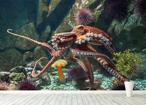 Giant Pacific octopus Wall Mural Wallpaper - Canvas Art Rocks - 4