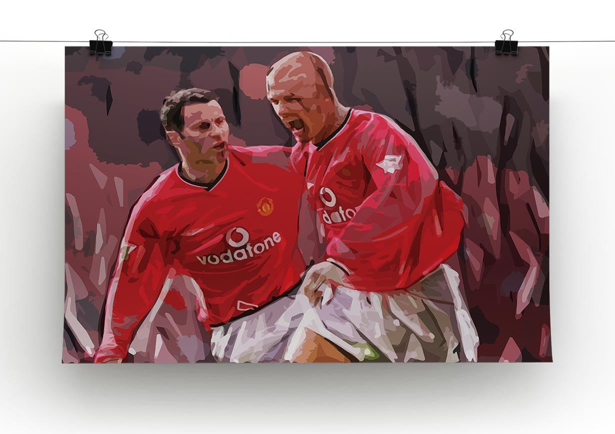 Ryan Giggs and David Beckham Print - Canvas Art Rocks - 2
