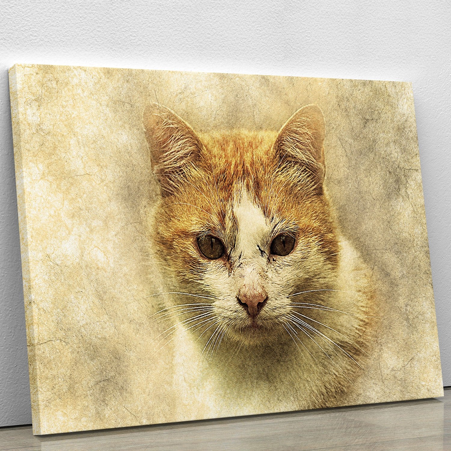 Ginger Cat Painting Canvas Print or Poster
