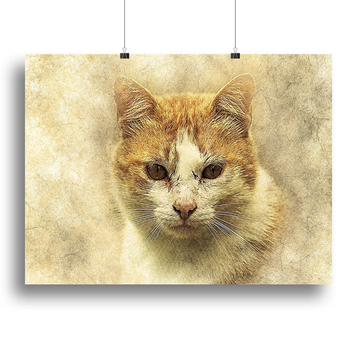 Ginger Cat Painting Canvas Print or Poster