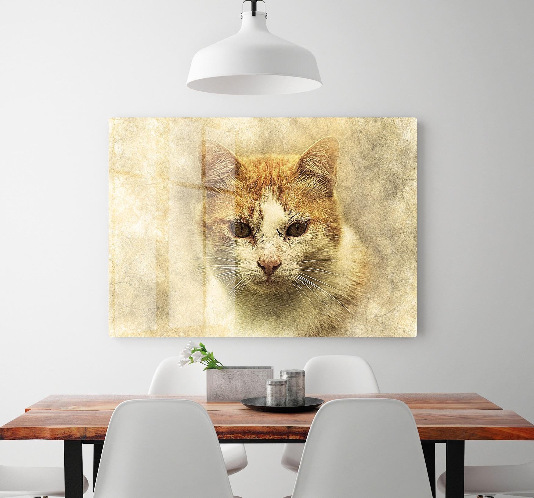 Ginger Cat Painting HD Metal Print