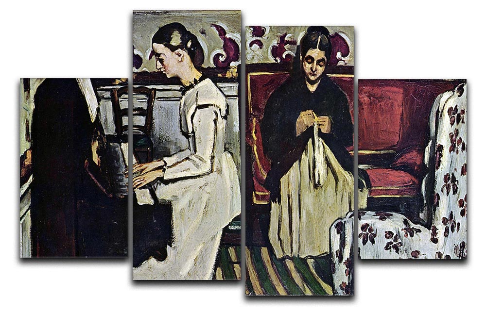 Girl at Piano by Cezanne 4 Split Panel Canvas - Canvas Art Rocks - 1