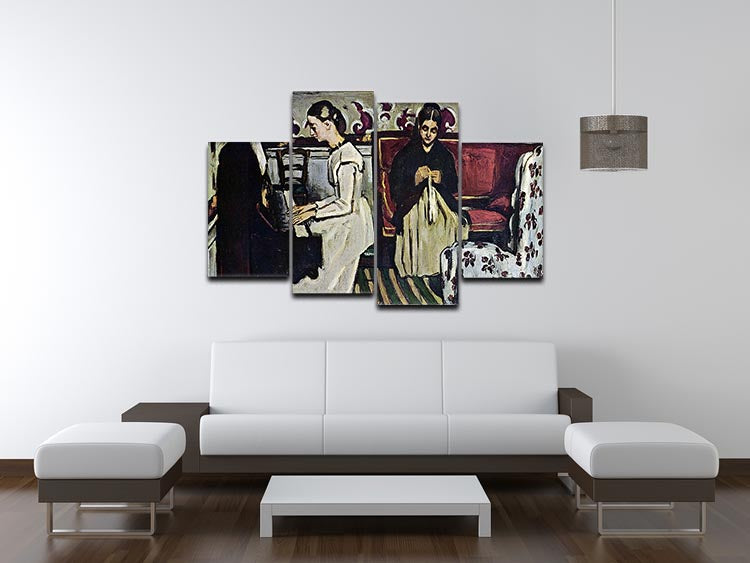 Girl at Piano by Cezanne 4 Split Panel Canvas - Canvas Art Rocks - 3