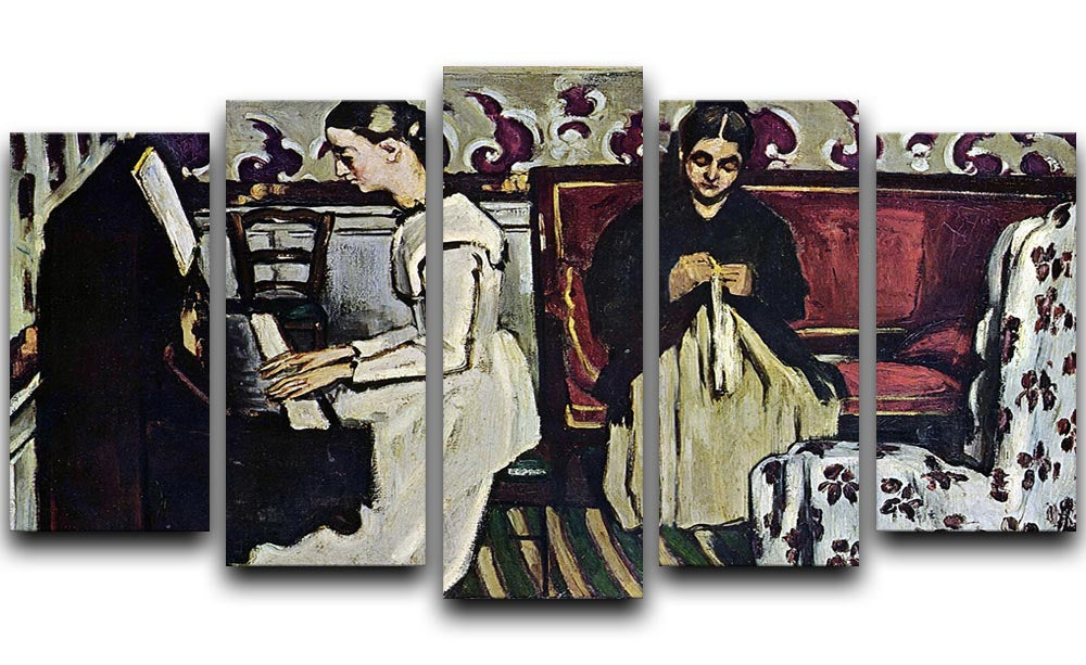 Girl at Piano by Cezanne 5 Split Panel Canvas - Canvas Art Rocks - 1
