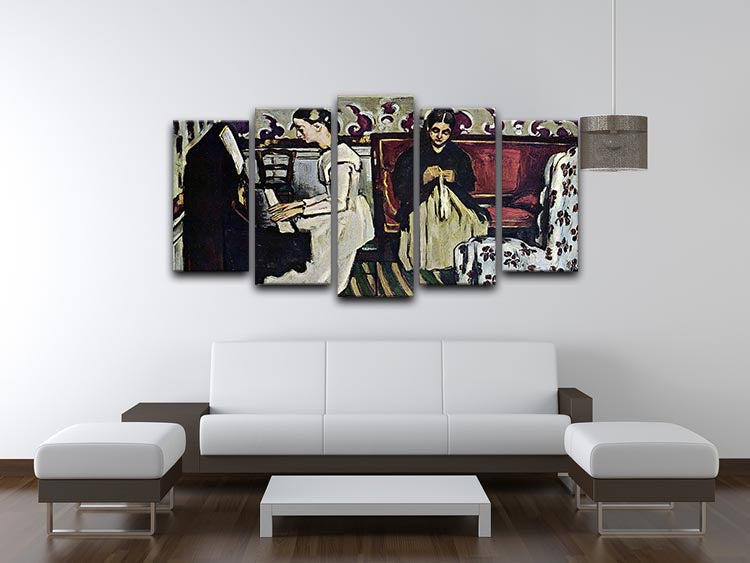 Girl at Piano by Cezanne 5 Split Panel Canvas - Canvas Art Rocks - 3