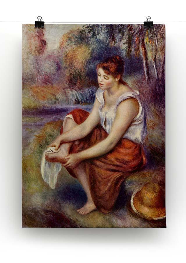 Girl dryes her feet by Renoir Canvas Print or Poster - Canvas Art Rocks - 2