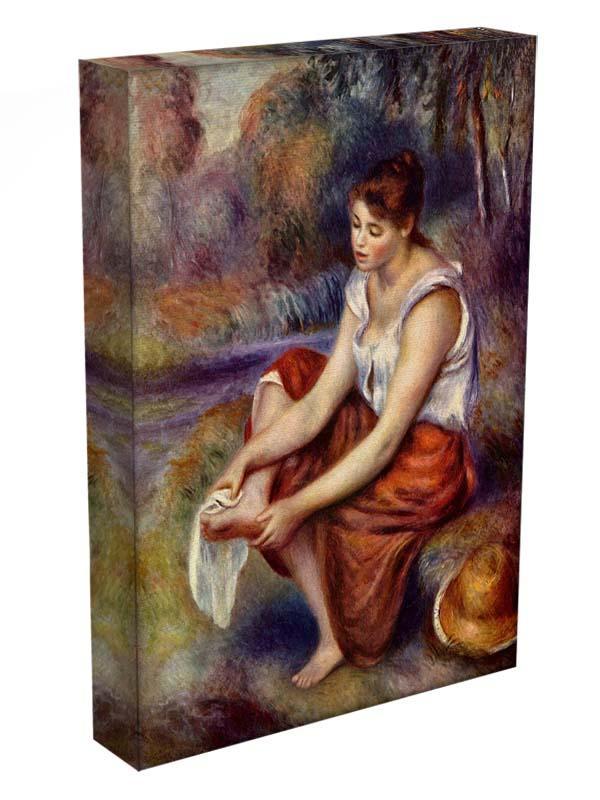 Girl dryes her feet by Renoir Canvas Print or Poster - Canvas Art Rocks - 3