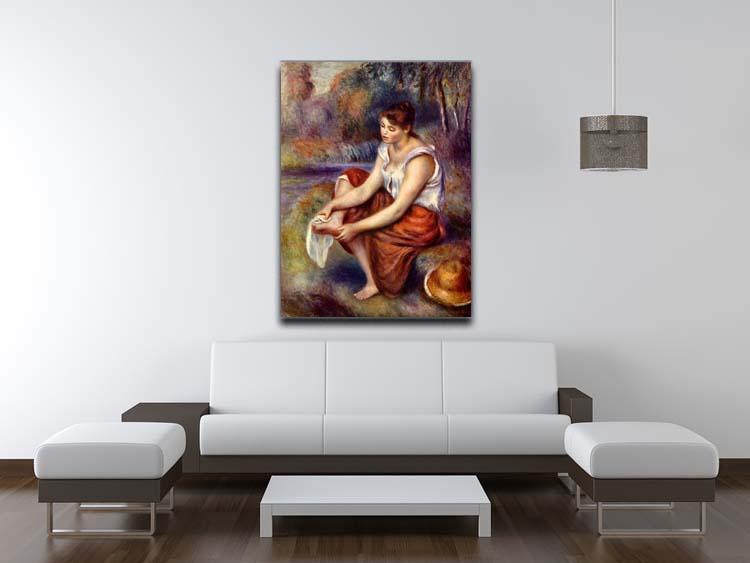 Girl dryes her feet by Renoir Canvas Print or Poster - Canvas Art Rocks - 4