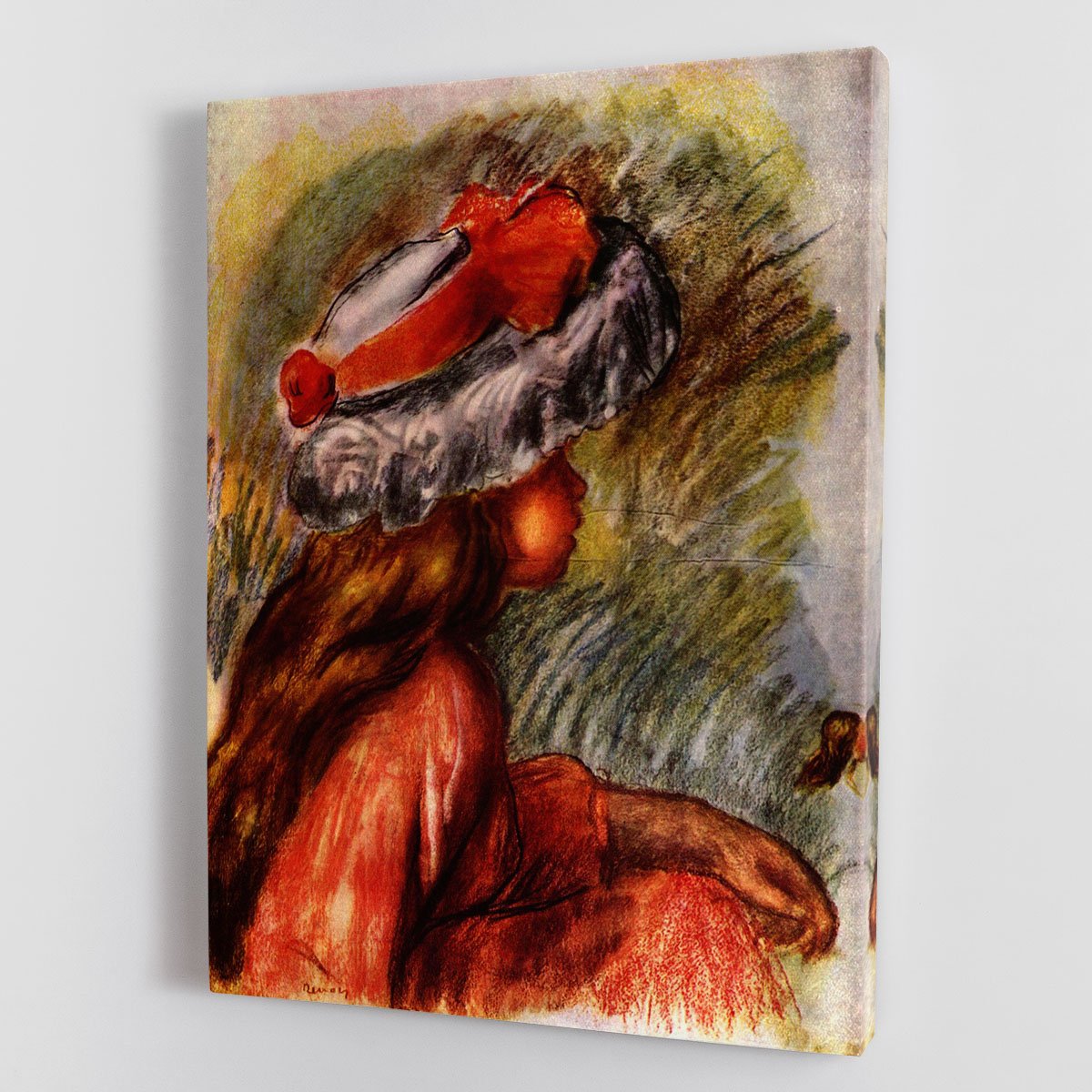 Girl head by Renoir Canvas Print or Poster