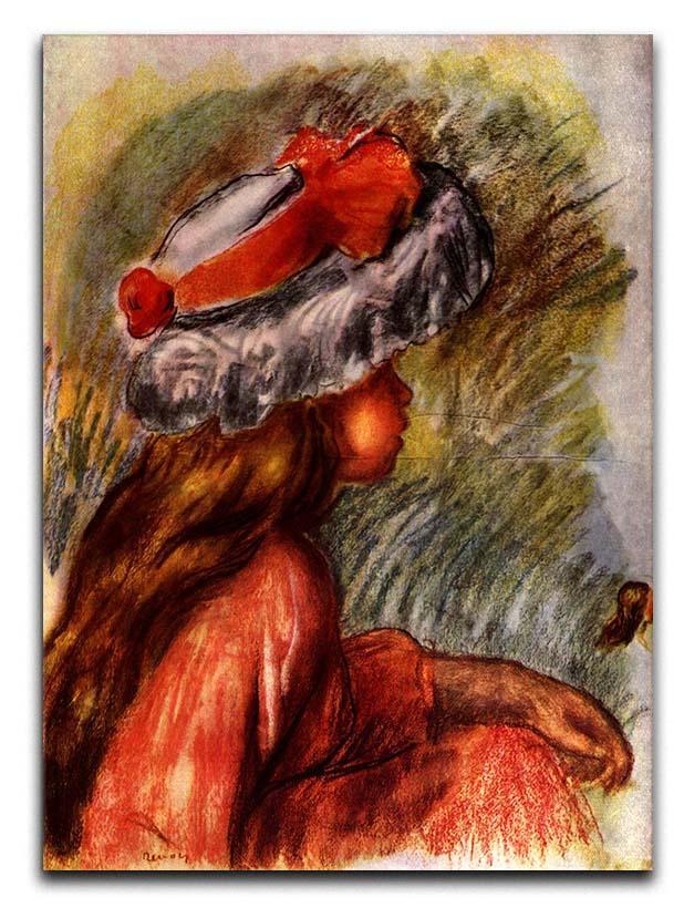 Girl head by Renoir Canvas Print or Poster  - Canvas Art Rocks - 1