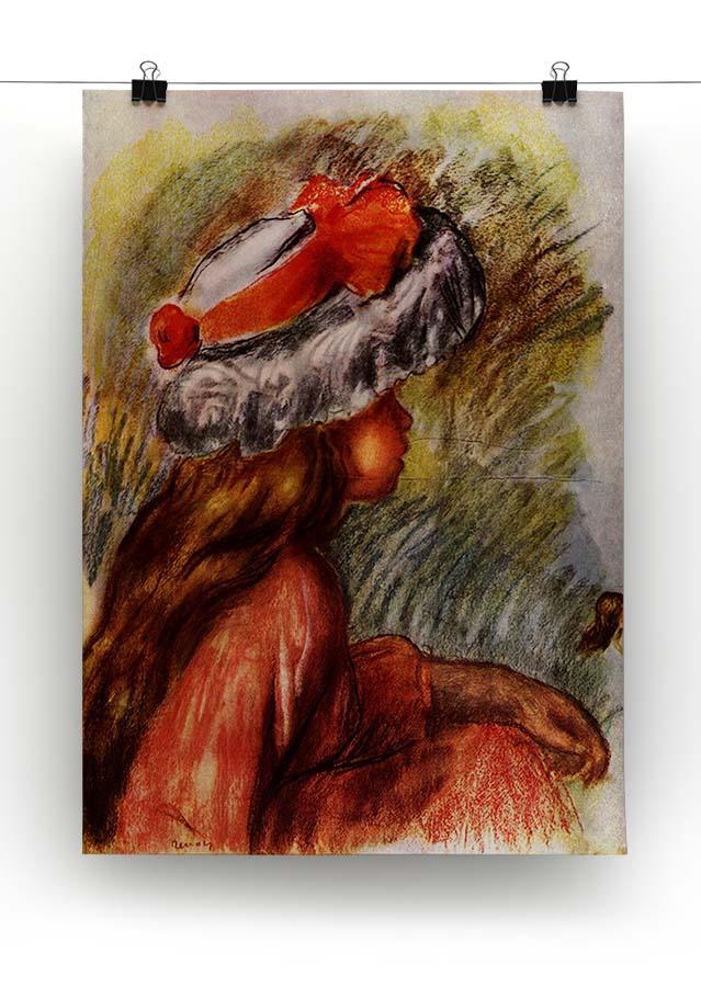 Girl head by Renoir Canvas Print or Poster - Canvas Art Rocks - 2