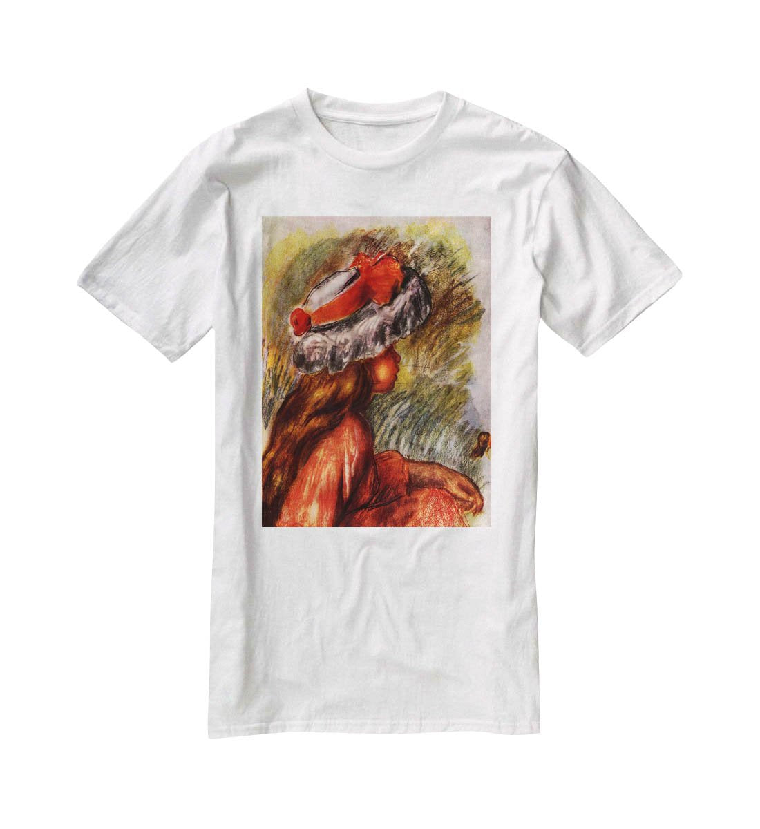 Girl head by Renoir T-Shirt - Canvas Art Rocks - 5