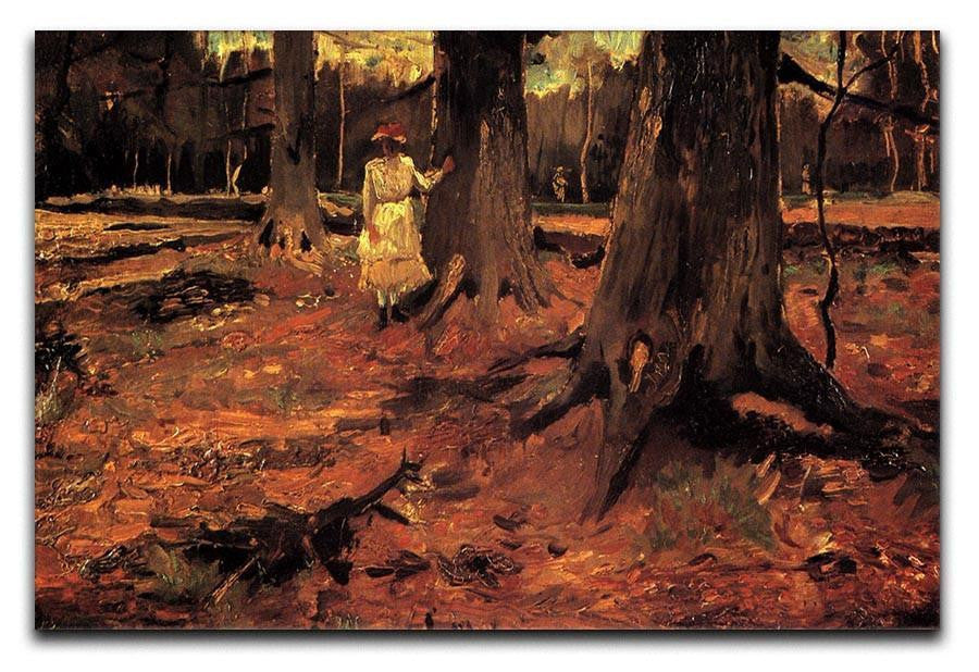 Girl in White in the Woods by Van Gogh Canvas Print & Poster  - Canvas Art Rocks - 1