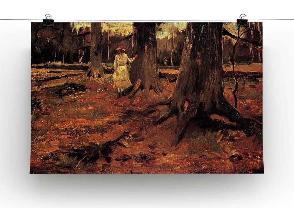 Girl in White in the Woods by Van Gogh Canvas Print & Poster - Canvas Art Rocks - 2