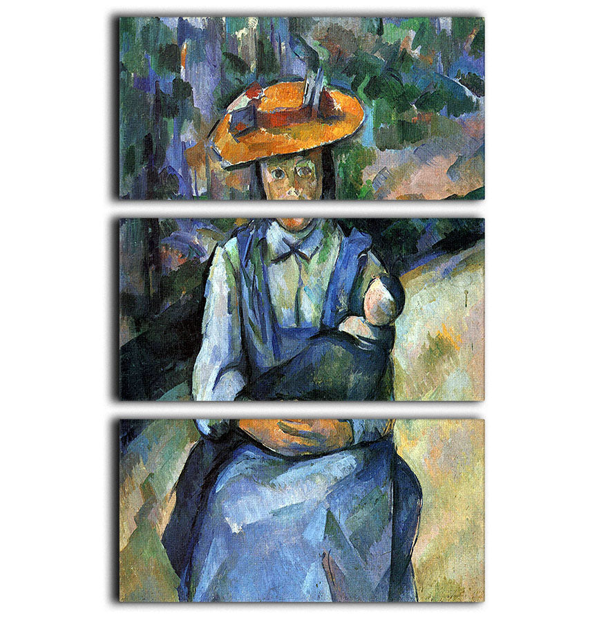Girl with Doll by Cezanne 3 Split Panel Canvas Print - Canvas Art Rocks - 1