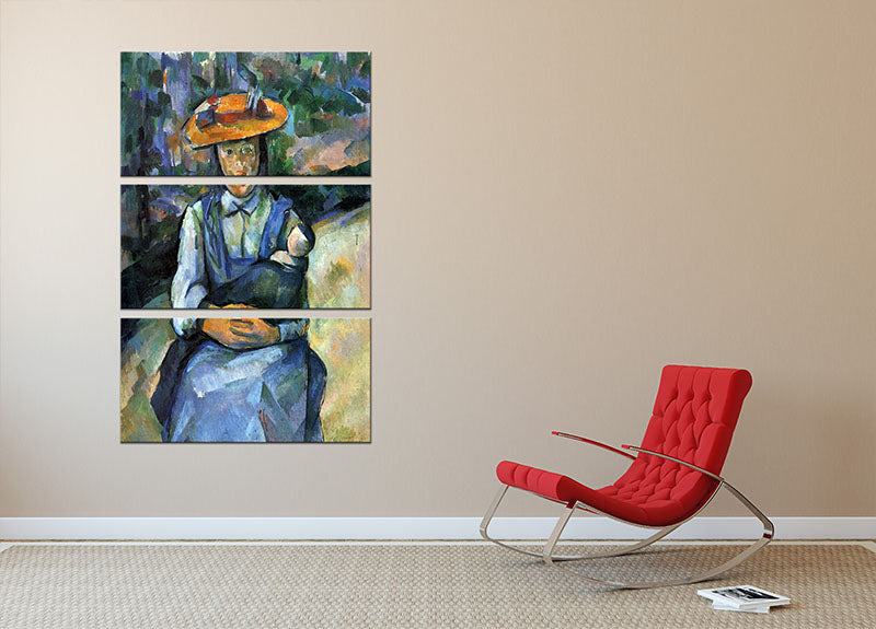 Girl with Doll by Cezanne 3 Split Panel Canvas Print - Canvas Art Rocks - 2