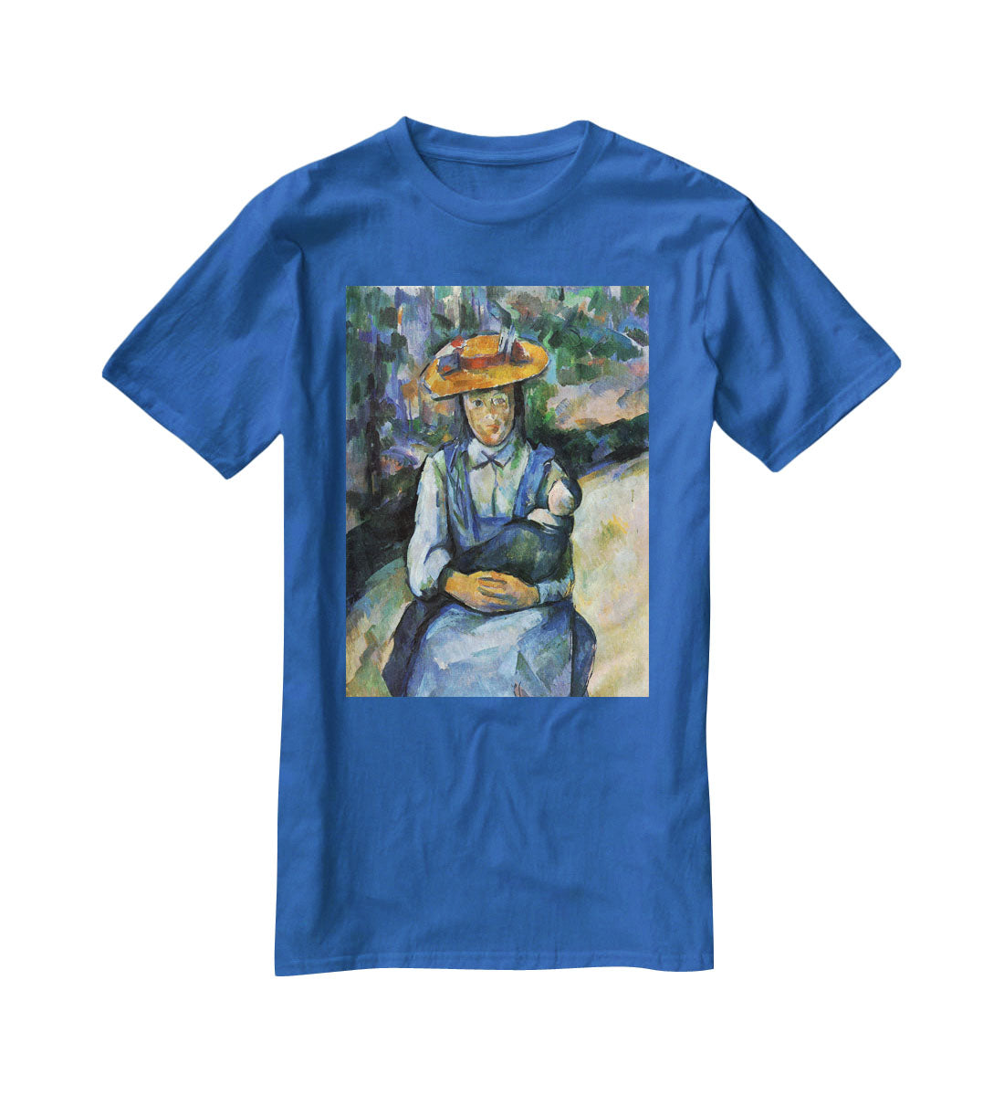 Girl with Doll by Cezanne T-Shirt - Canvas Art Rocks - 2