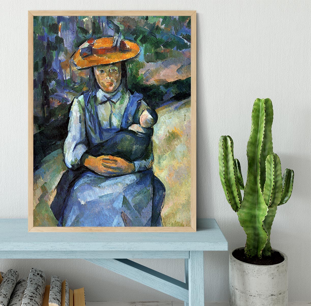 Girl with Doll by Cezanne Framed Print - Canvas Art Rocks - 4