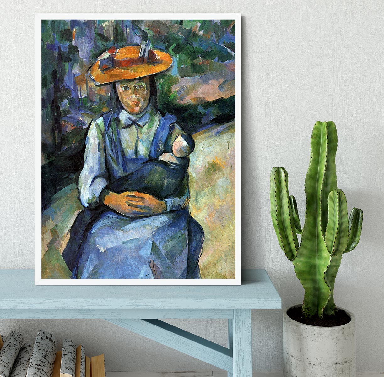 Girl with Doll by Cezanne Framed Print - Canvas Art Rocks -6