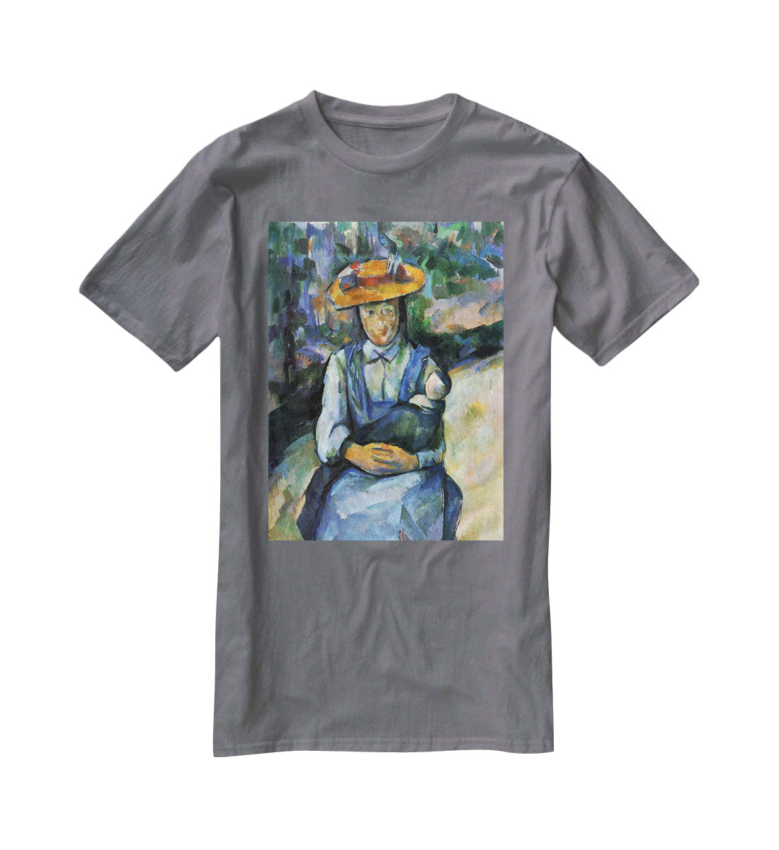 Girl with Doll by Cezanne T-Shirt - Canvas Art Rocks - 3