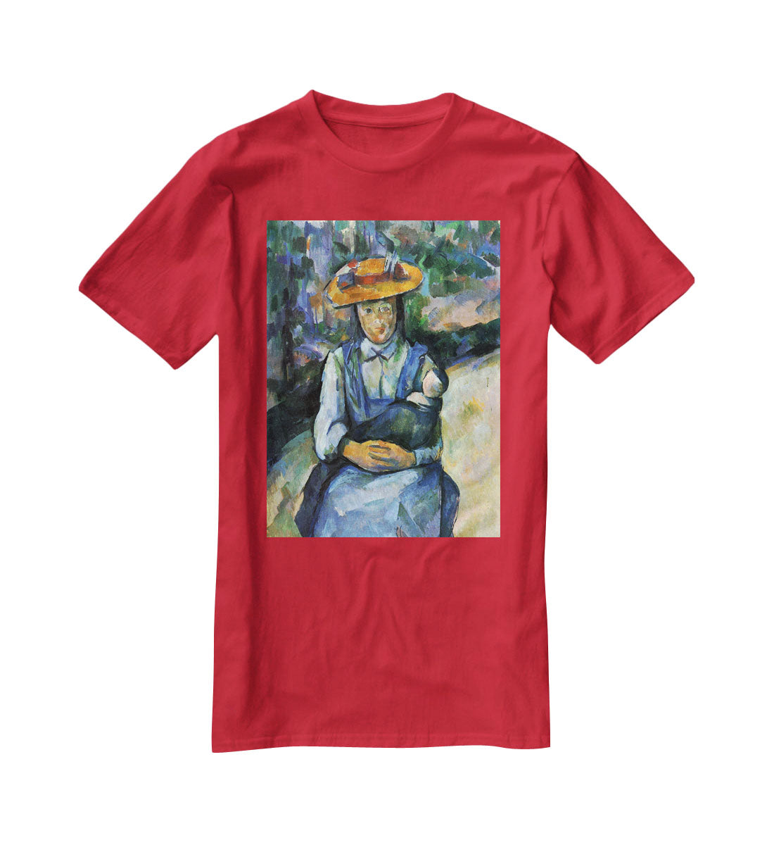 Girl with Doll by Cezanne T-Shirt - Canvas Art Rocks - 4