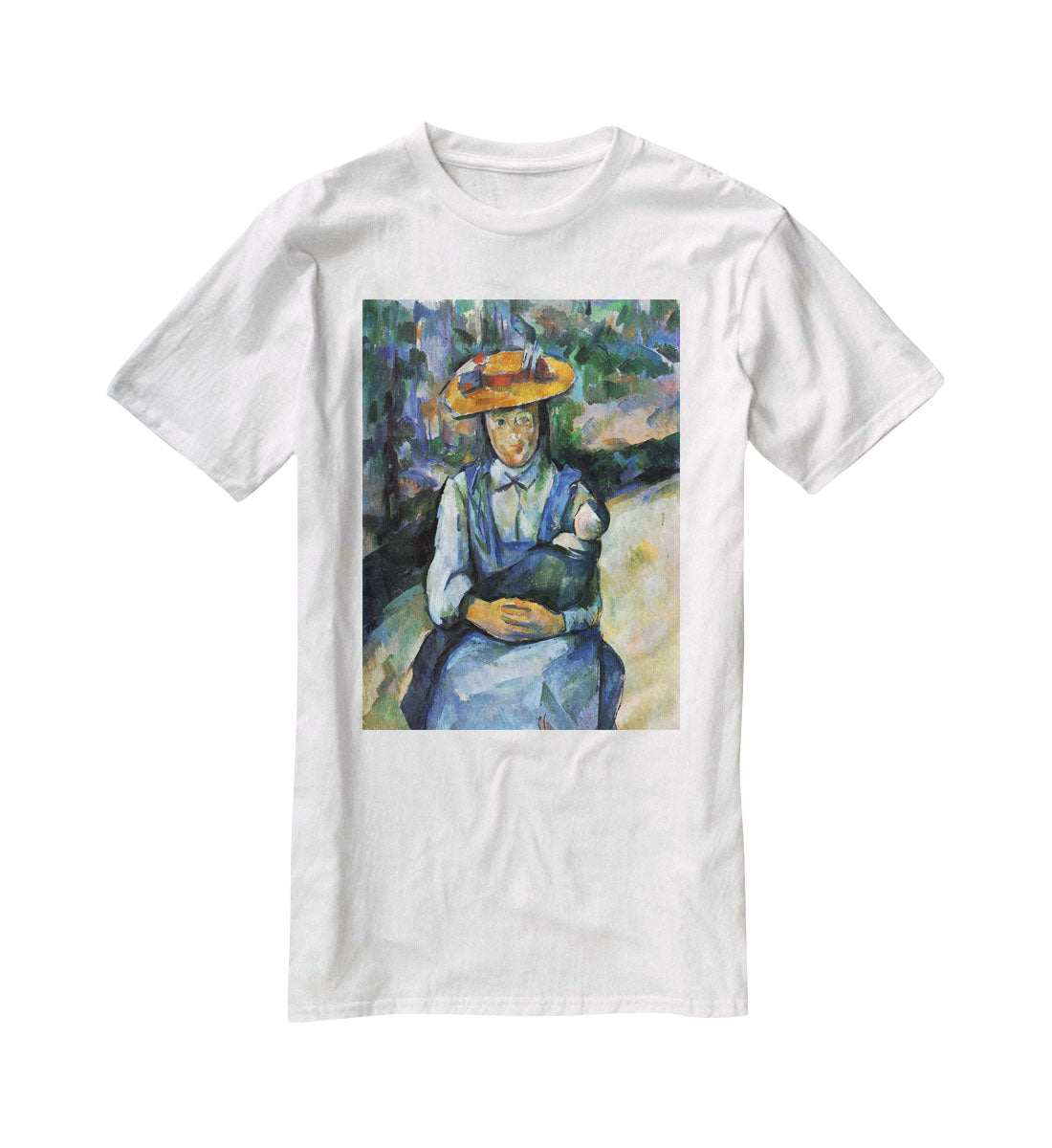Girl with Doll by Cezanne T-Shirt - Canvas Art Rocks - 5