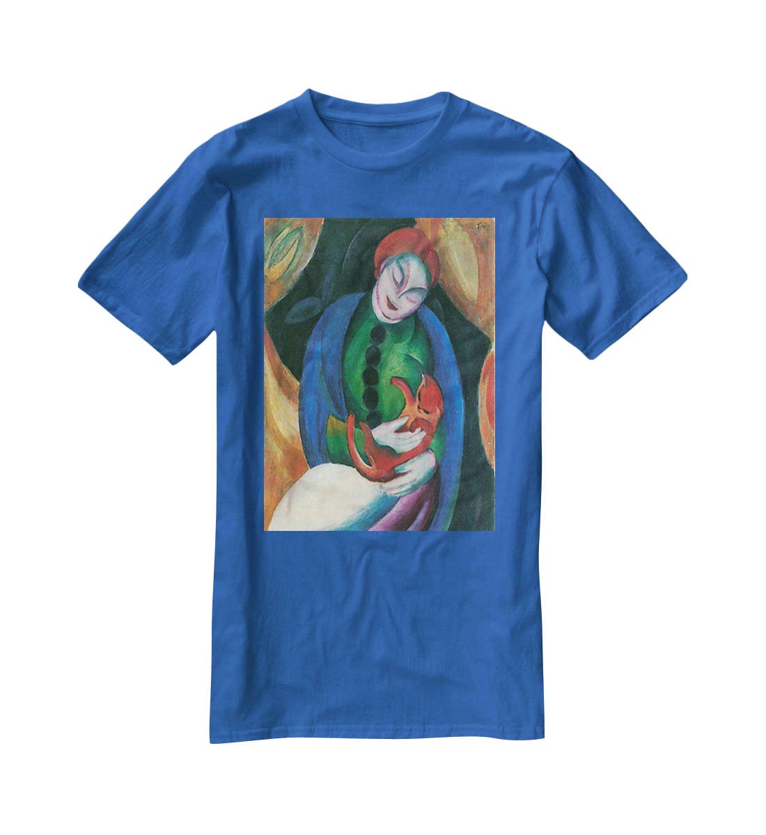 Girl with a Cat II by Franz Marc T-Shirt - Canvas Art Rocks - 2