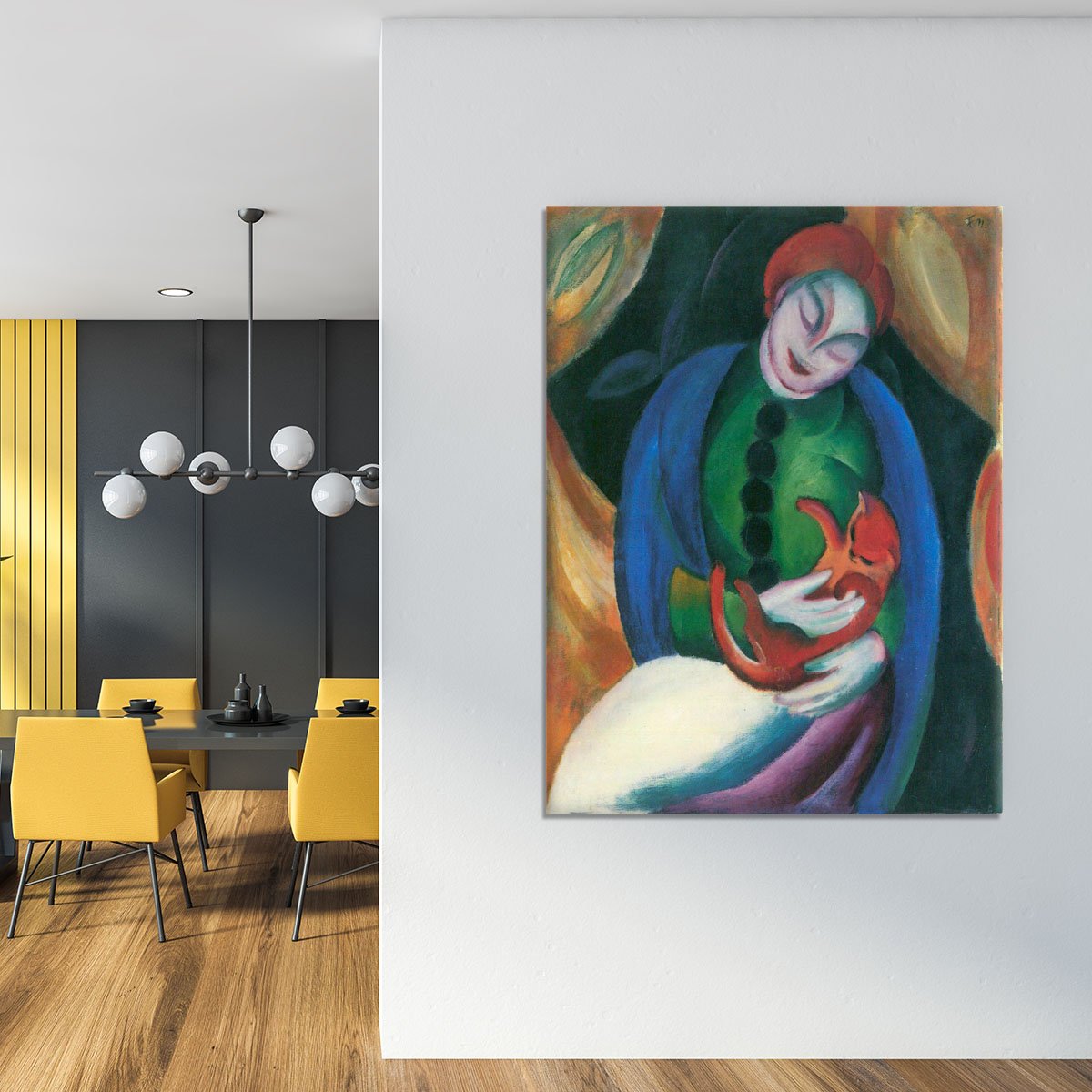 Girl with a Cat II by Franz Marc Canvas Print or Poster