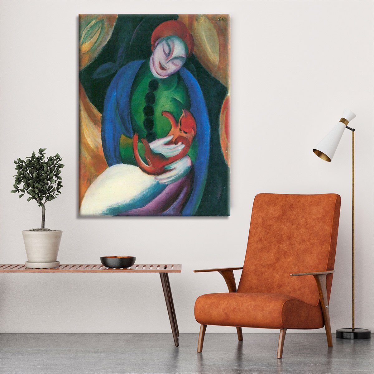 Girl with a Cat II by Franz Marc Canvas Print or Poster