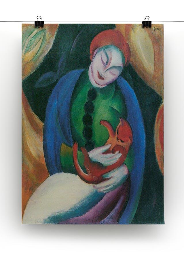 Girl with a Cat II by Franz Marc Canvas Print or Poster - Canvas Art Rocks - 2