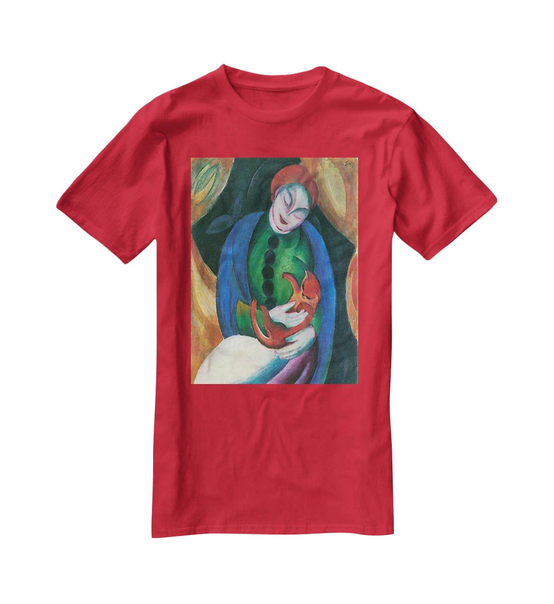 Girl with a Cat II by Franz Marc T-Shirt - Canvas Art Rocks - 4